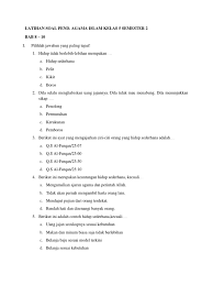 Latihan kumpulan soal lks agama kristen 4 semester genap. Latihan Soal Pend Agama Islam Kelas 5 Bab 8 10