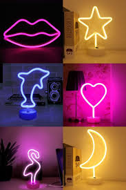 Bhclight Led Moon Neon Light Signs Room Decor With Holder Base Night Lights Indoor Decor Battery In 2020 Neon Light Signs Room Signs Light Up Signs