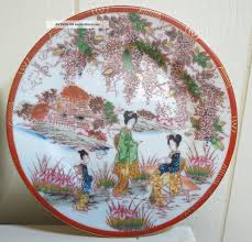 Antique Japanese Porcelain Hand Painted Plates Pair Hand Painted Plates Painted Plates Hand Painted