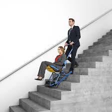 It uses a system of belts mounted on two elongated tracks that allows the chair to balance and glide on the edge of the stairs while creating friction to slow momentum. Evac Chair International Home Facebook