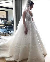 Kaufen sie brautkleider online finden eine unglaubliche wahl in bonnyin. V Ausschnitt Armellose Perlen Princess Royal Brautkleid Luxus Ballkleid Brautkleider 2021 Babyonlinewholesale