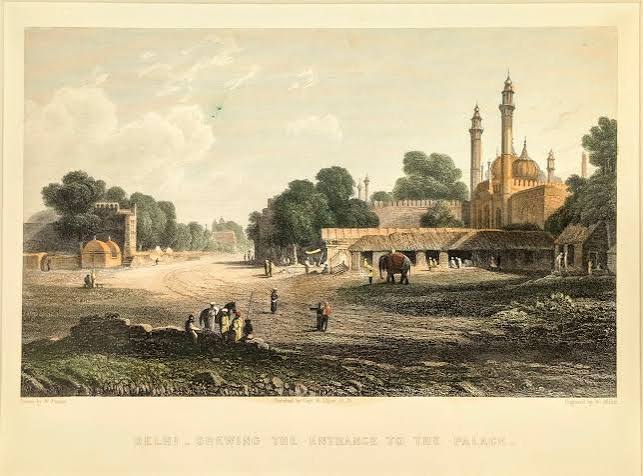 Delhi - Shewing the entrance to the palace by W. Miller after W. Purser | Memoirs of India