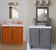 A palette of neutral painting bathroom vanity before and after colors allows to decorate a bathroom with a more classic style and sober, but also more impersonal. Diy Bathroom Cabinet Painting Novocom Top