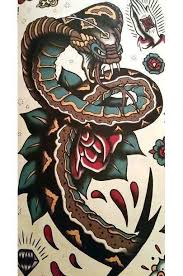 Amazing Traditional Cobra And Roses Style Old School Tags Cool Nice Traditional Snake Tattoo Traditional Tattoo Old School Traditional Tattoo