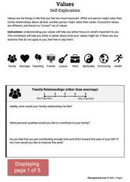 Values Self Exploration Worksheet Therapist Aid Self Exploration Therapy Worksheets Therapy Activities