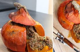 C Est La Saison Des Courges Et On En Profite Pour Tester Cette Delicieuse Recette De Potimarron Farci Dans Potimarron Recette Potimarron Potimaron Recette
