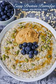 Easy Protein Porridge 2020 Rescue Dog Kitchen Recipe In 2020 Vegan Protein Recipes Recipes Healthy Vegan Breakfast