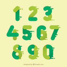 Colorful Number Collection With Flat Design Numbers Typography Flat Design Digital Art Design