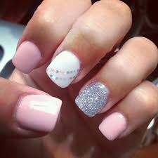 Nothing im not willing to try. Pink White And Silver Acrylic Nails Shellac Nail Designs Toe Nails Nails