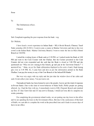 Application for bank account transfer doc file. Complaint Letter Bank Business
