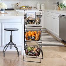 Delaware Floor Standing 3 Tier Basket Kitchen Remodel White Modern Kitchen Kitchen Design