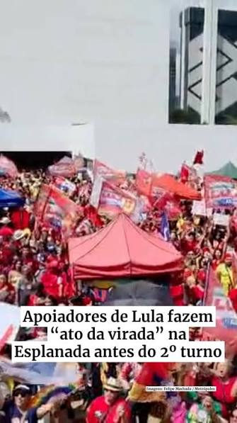 Apoiadores do presidente Luiz Inácio Lula da Silva (PT) se reúnem na manhã deste domingo (18/10) para um ato em defesa da reeleição do petista, às vésperas do segundo turno das Eleições de 2026, na ...