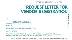 Request to attend a conference. Vendor Registration Request Letter How To Write Letter For Vendor Registration Youtube