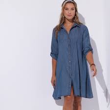 Robe, jogging, pull, robe pull, sweat. Robe Chemise En Jean Blancheporte
