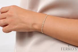 14k Gold Bezel Setting Diamond Tennis Bracelet Ferkos Fj