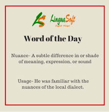 Word Of The Day Is Nuance Know Its Meaning And Usage Word Of The Day Words New Words