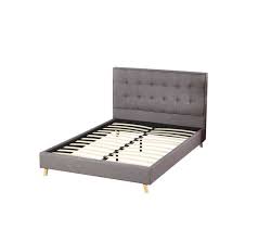 Le lit 140x190 sixties apportera une touche vintage à la chambre de votre ado ! Lit Tissu Capitonne Avec Sommier Et Tete De Lit Gris Clair 140x190 Lt9002 Lit But