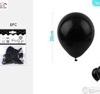 Black Matte Latex Balloons - 8 Pack, 30cm, 2.8G, Party Decorations
