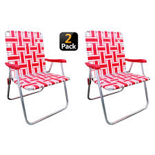 More than any other chair in this category, it is lightweight and portable. Outdoor Spectator Red White Aluminum Outdoor Spectator Classic Reinforced Webbed Folding Lawn Camp Chair 2 Pack 886783005117 The Home Depot