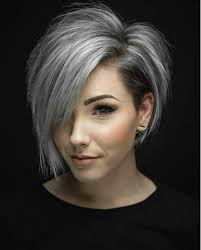 A classic look, the short bob never goes out of style. Grey Bob Short Hair Styles Hair Styles Thick Hair Styles
