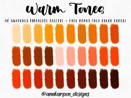 Warm Tones Procreate Palette 30 Hex