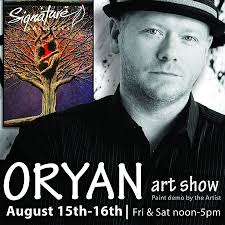 Get ready to be mesmerized! Join us for a vivid and awe-inspiring art  experience with Oryan, a master of the groundbreaking “Liquid Fusion”  technique—where each painting layers acrylics, crushed crystals, quartz, and