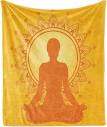 Amazon.com: Lunarable Yellow Mandala Throw Blanket, Meditating ...