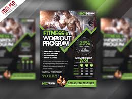 free psd gym fitness workout program flyer psd template by