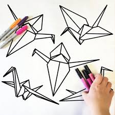 Flying Pig Doodle Origami Kranich Gekritzel