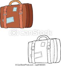 Briefcase coloring page to color, print or download. Coloring Page With Example Line Art Travel Bag Canstock