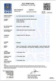 Building 8, sirim complex, 1, persiaran dato' menteri, section 2, p.o. Certificate Of Conformity By Sirim Qas International Datalogic Falcon X3