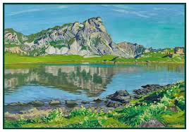 291 x 400 stitched area for provided pattern. Orenco Originals The Alps Mountains Vincent Van Gogh Counted Cross Stitch Pattern Patterns Dream4x Arts Crafts Sewing
