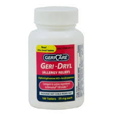 Geri Dryl Allergy Relief 25 Mg Strength Tablet 100 Per Bottle Allergy Relief Allergies Active Ingredient