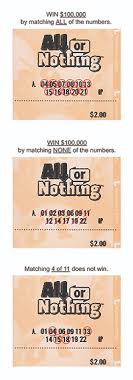 All Or Nothing Wisconsin Lottery