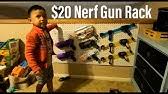 Have a bunch of nerf guns laying around and want to get them out of the way and also add an awesome nerf gun rack to your room? Nerf Gun Wall Diy Build In 5 Minutes With 3m Command Hooks Youtube