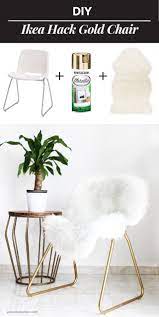 ikea hack turn a boring chair into a glam piece the key item ikea hack gold diy ikea hacks diy platform bed