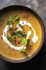 Easy Red Lentil And Pumpkin Velvet Soup Vegan Recipe Lentils Vegan Soups Vegan