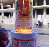 Collagen Body lotion With Papaya and Carrot, Lotion 60,000, Oil 45,000, Kariakoo Msimbazi A Big Bon