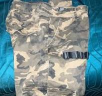 Cargo army pants with black plastic buckles (jogger type)