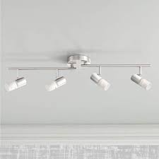 Pro Track Renee 4 Light Satin Nickel Led Track Fixture 8k398 Lamps Plus In 2020 Fluorescent Kitchen Lights Track Lighting Kitchen Light Satin