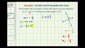How to write the equation of a linear function from a graph. Ex 1 Find The Equation Of A Line Perpendicular To A Given Line Passing Through A Given Point Youtube