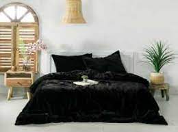 A duvet is similar to a quilt, except that it comes in two parts. Queen Black Velvet Duvet Covers Bedding Sets For Sale In Stock Ebay