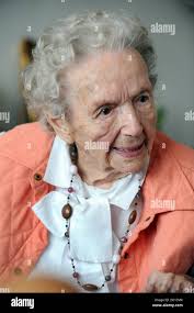 The oldest citizen oh Hanover, Elsa Peck, is pictured during a conversation  at a retirement home in hanover, Germany, 19 April 2012. Elsa Peck will  celebrate her 110th birthday