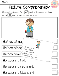 February Picture Comprehension Cards And Worksheets Kindergarten Lessons Kindergarten Lesson Plans Picture Comprehension