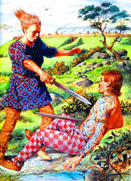 A Female Gaul Having The Upper Hand In Her Sparring With A Male Companion Guerrier Celte Nos Ancetres Les Gaulois Guerriere
