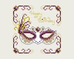 Scopri ricette, idee per la casa, consigli di stile e altre idee da provare. Mask Cross Stitch Happy Birthday Celebration Needlework Needleart Cross Stitching Mardi Gras Masquer Cross Stitch Cards Cross Stitch Charts Cross Stitch Boards