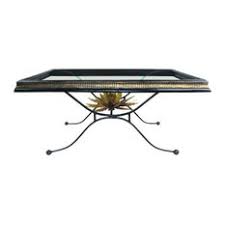 Chloe modern round 3 piece iron accent and coffee table set. Glass And Wrought Iron Coffee Tables Houzz