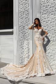 Lace Sleeved Mermaid Ballgown Wedding Gowns Lace Ball Gowns Exquisite Bride