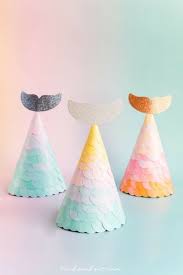 Homemade Birthday Hats For Adults Mermaid Tail Party Hats For A Mermaid Birthday Party Mermaid Party Decorations Mermaid Parties Party Hat Template
