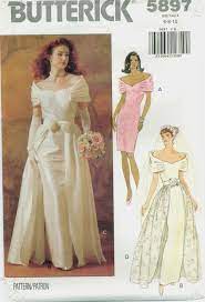 Butterick 5897 Misses Wedding Bridal Bride Detachable Overskirt Pattern Uncut Ff Wedding Dress Sewing Patterns Pattern Dress Women Womens Wedding Dresses